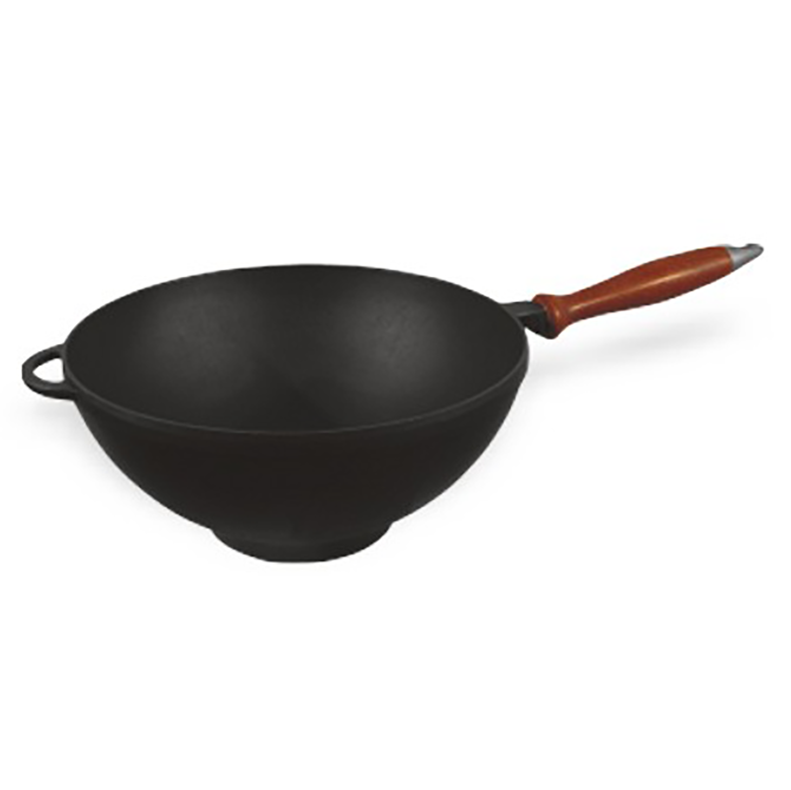 Чугунная сковорода WOK Ситон / Syton 260х120, 3.5 л, с деревянной ручкой Чугунная сковорода WOK Ситон / Syton 260х120, 3.5 л, с деревянной ручкой