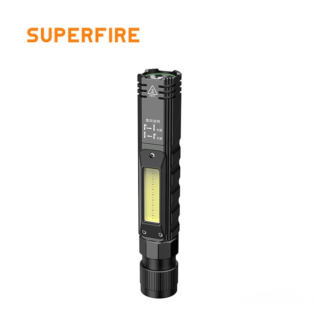Фонарь ручной Superfire G19 с 5 режимами и красным светом и магнитом